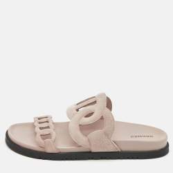 Hermes Pink Suede Extra Sandals Size 38