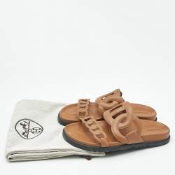 Pre Owned Hermes Brown Leather Extra Sandals Size 37