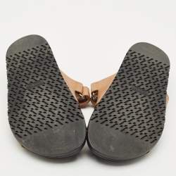 Pre Owned Hermes Brown Leather Chypre Sandals Size 36.5