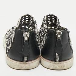 Pre Owned Hermes Multicolor Woven Silk Cavalcadour Oxygene Sneakers Size 39