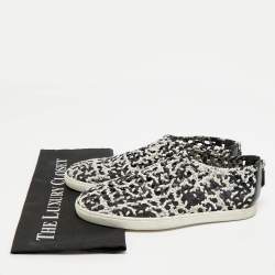 Pre Owned Hermes Multicolor Woven Silk Cavalcadour Oxygene Sneakers Size 39