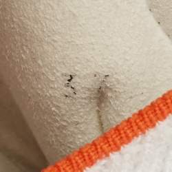 Pre Owned Hermes White/Grey Knit Fabric Crew Sneakers Size 37