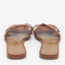 Pre Owned صندل فلات هيرمس جلد أسود مقاس 40