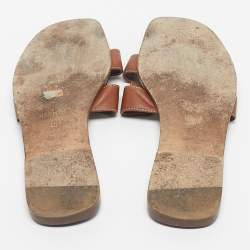 Pre Owned صندل فلات هيرمس جلد أسود مقاس 40