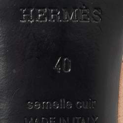Pre Owned Hermes Beige Suede Crystal Embellished Heden Sandals Size 40