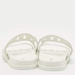 Pre Owned Hermes White Leather Extra Sandals Size 39