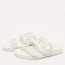 Pre Owned Hermes White Leather Extra Sandals Size 39