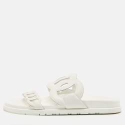 Pre Owned Hermes White Leather Extra Sandals Size 39