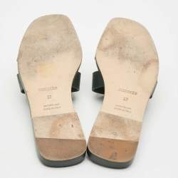 Pre Owned صندل سلايد هيرمس أوران جلد برّاق أرجواني مقاس 36.5