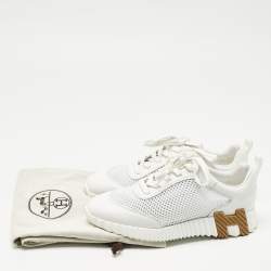 مملوكة مسبقًا حذاء رياضي هيرمس Bouncing شبك أبيض وألكنترا مقاس 39.5