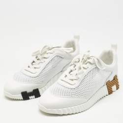 مملوكة مسبقًا حذاء رياضي هيرمس Bouncing شبك أبيض وألكنترا مقاس 39.5