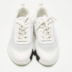 مملوكة مسبقًا حذاء رياضي هيرمس Bouncing شبك أبيض وألكنترا مقاس 39.5