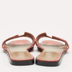 Pre Owned صندل هيرمس فلات أوران جلد برتقالي مقاس 39