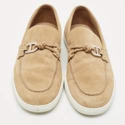 Pre Owned Hermès Beige Suede Ignacio Loafers Size 40