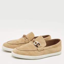 Pre Owned Hermès Beige Suede Ignacio Loafers Size 40