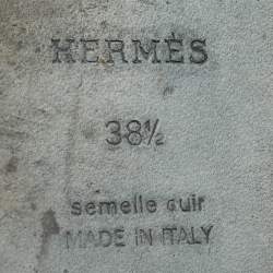 Pre Owned Hermès White Leather Giulia Flat Sandals Size 38.5