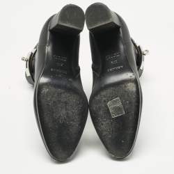 مملوكة مسبقًا Hermes Black Leather Saint Germain Ankle Boots Size 37.5