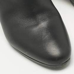 مملوكة مسبقًا Hermes Black Leather Saint Germain Ankle Boots Size 37.5
