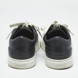 Pre Owned Hermes Black Leather Day Low Top Sneakers Size 36