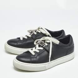 Pre Owned Hermes Black Leather Day Low Top Sneakers Size 36