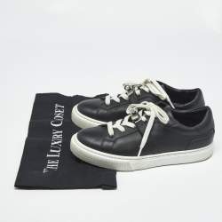 Pre Owned Hermes Black Leather Day Low Top Sneakers Size 36