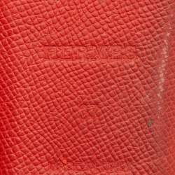 Pre Owned Hermes Orange Leather Liberty Ballet Flats Size 37