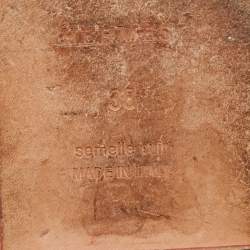 مملوكة مسبقًا Hermes Coral Red Leather Oran Flat Slides Size 38