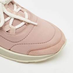 Pre Owned Hermes Two Tone Neoprene/Leather and Suede Miles Lace Up Sneakers Size 36