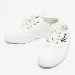Pre Owned Hermes White Canvas Innocent Sneakers Size 38