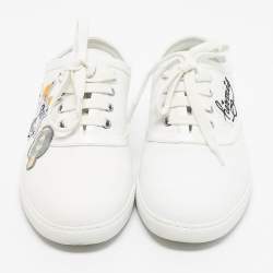 Pre Owned Hermes White Canvas Innocent Sneakers Size 38