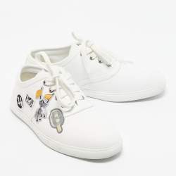 Pre Owned Hermes White Canvas Innocent Sneakers Size 38