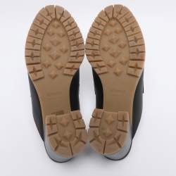 Pre Owned Hermes Black Leather Mules Flore 60 Size 38.5