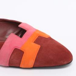 Pre Owned Hermès Multicolor Suede Roxanne Mules Size 38