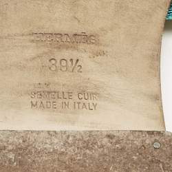 Pre Owned Hermes Blue Twisted Metallic Cord Oran Flat Slide Sandals Size 39.5