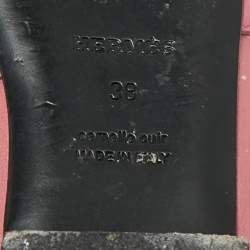 Pre Owned Hermes Pink Leather Palladium Plated Oz Mule Sandals Size 38