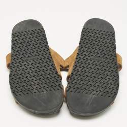 Pre Owned صندل شرب هيرمس جلد بني مقاس 36.5