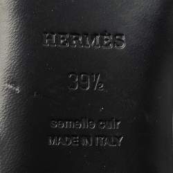 مملوكة مسبقًا صندل مولز هيرمس أوه زد مطللي بلاديوم جلد أسود مقاس 38