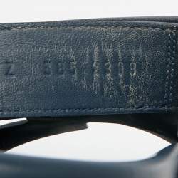 مملوكة مسبقًا Hermes Navy Blue Suede Chypre Sandals Size 38.5