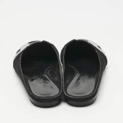 Pre Owned Hermes Black Suede Roxane  Mule Sandals Size 38