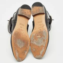 Pre Owned Hermès Black Leather Neo Ankle Boots Size 38.5