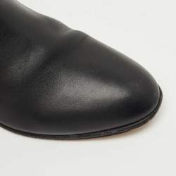 Pre Owned Hermès Black Leather Neo Ankle Boots Size 38.5