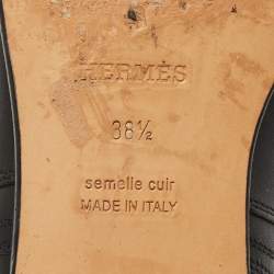 Pre Owned Hermès Black Leather Neo Ankle Boots Size 38.5