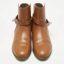Pre Owned Hermes Brown Leather Neo Ankle Boots 39