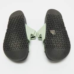 Pre Owned Hermes Green Leather Chypre Flat Sandals Size 36