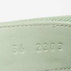 Pre Owned Hermes Green Leather Chypre Flat Sandals Size 36