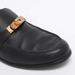 Pre Owned Hermès Black Leather Destin Loafers Size 38
