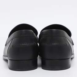 Pre Owned Hermès Black Leather Destin Loafers Size 38