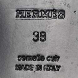 Pre Owned Hermès Black Leather Destin Loafers Size 38