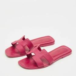 مملوكة مسبقًا صندل هيرمس أوران فلات جلد  وردي  مقاس 38