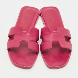 مملوكة مسبقًا صندل هيرمس أوران فلات جلد وردي  مقاس 38